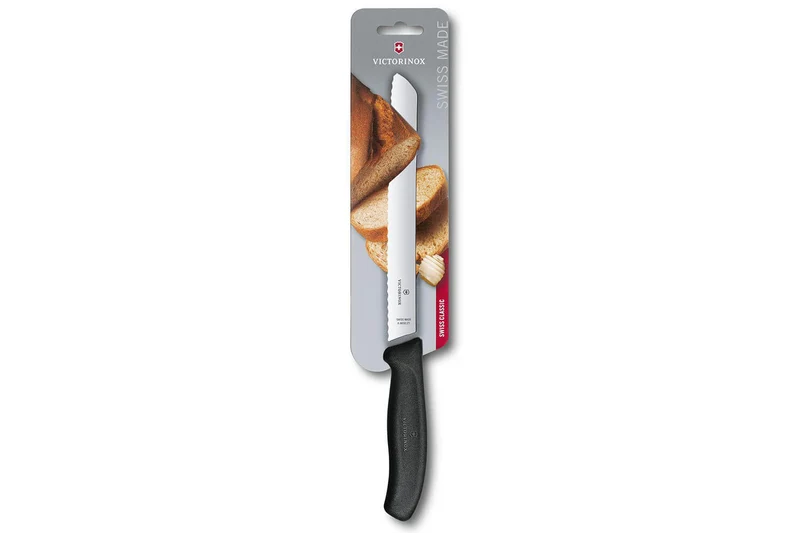 Couteau à pain Victorinox SwissClassic 21cm noir sur carte