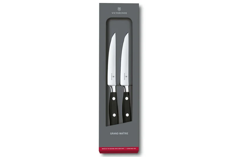 Set 2 couteaux steak Victorinox Grand Maître forgé 12cm manche en POM