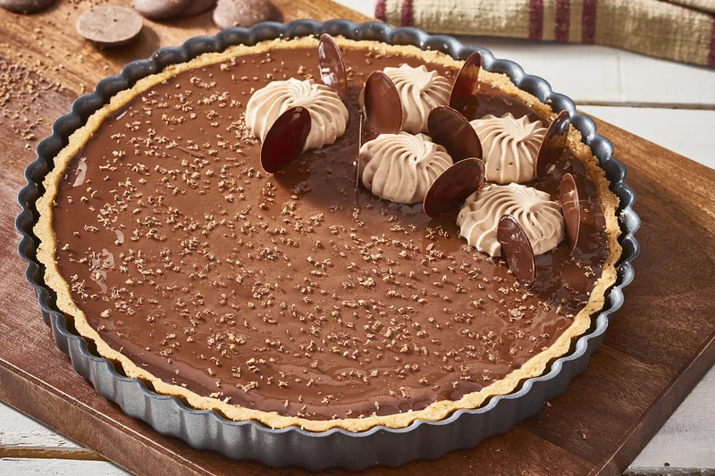 Moule à tarte cannelé en acier De Buyer à fond fixe bord droit
