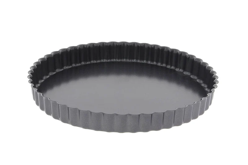 Moule à tarte cannelé en acier De Buyer à fond fixe bord droit
