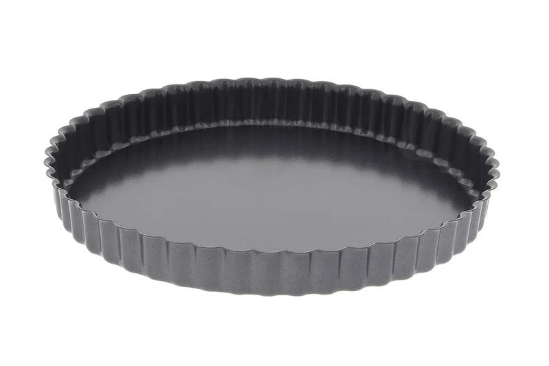 Moule à tarte cannelé en acier De Buyer à fond fixe bord droit