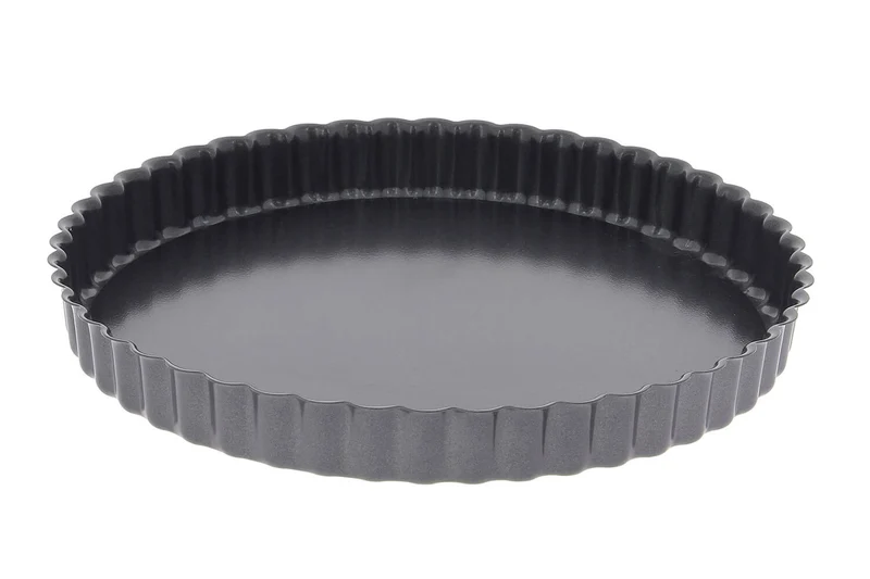 Moule à tarte cannelé en acier De Buyer à fond fixe bord droit