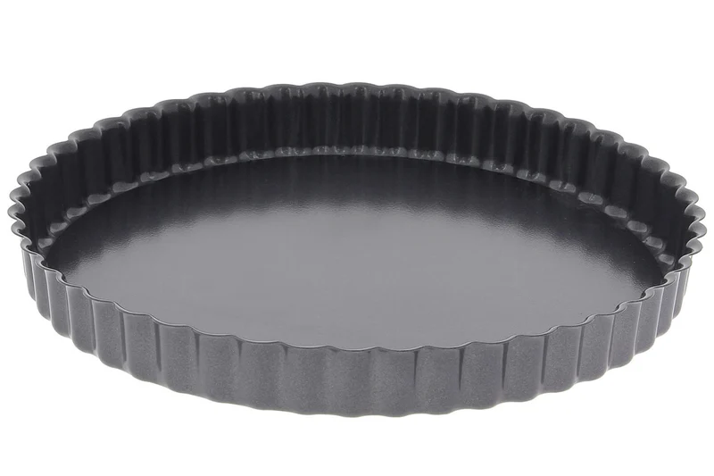 Moule à tarte cannelé en acier De Buyer à fond fixe bord droit