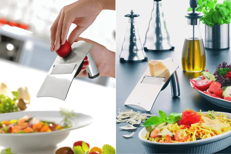 Râpe de fin gourmet Gefu Tartufolo en acier inoxydable
