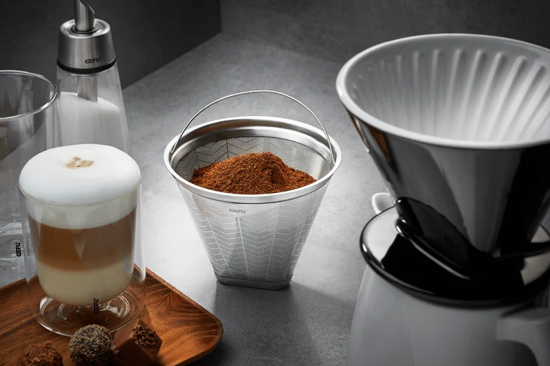 Filtre à café Gefu Flavo à usage permanent en acier inoxydable