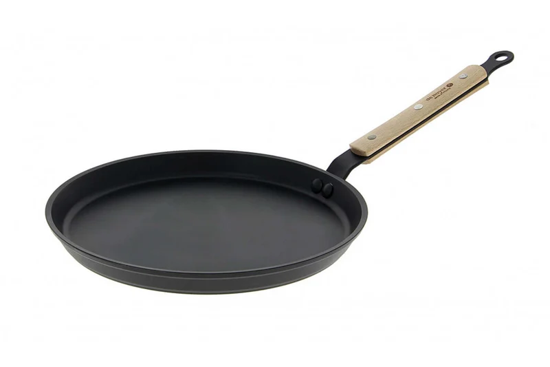 Poêle à crêpes antiadhésive De Buyer Choc B Bois en aluminium forgé et manche en hêtre