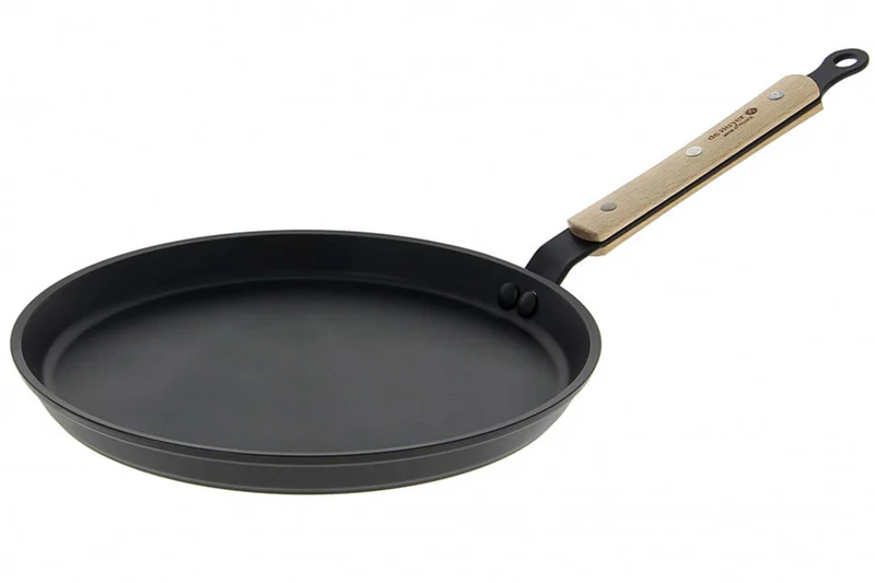Poêle à crêpes antiadhésive De Buyer Choc B Bois en aluminium forgé et manche en hêtre