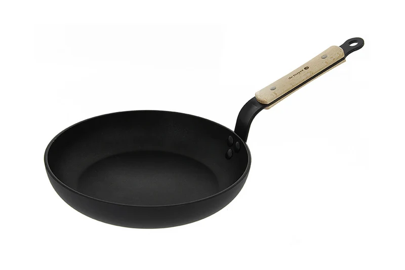 Poêle ronde antiadhésive De Buyer Choc B Bois en aluminium forgé et manche en hêtre