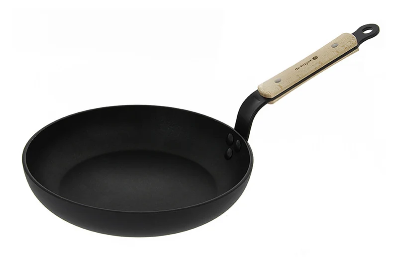 Poêle ronde antiadhésive De Buyer Choc B Bois en aluminium forgé et manche en hêtre