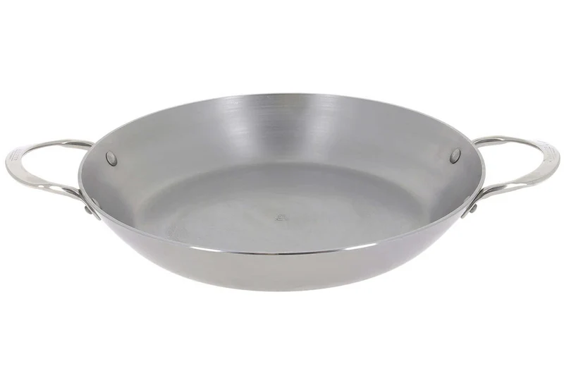 Poêle à Paëlla De Buyer Mineral B Element en fer 2 anses inox rivetées 32cm