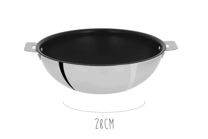 Wok antiadhérent Cristel Casteline Amovible Exceliss en inox