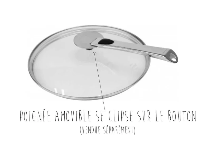 Couvercle en verre bombé Cristel Platine