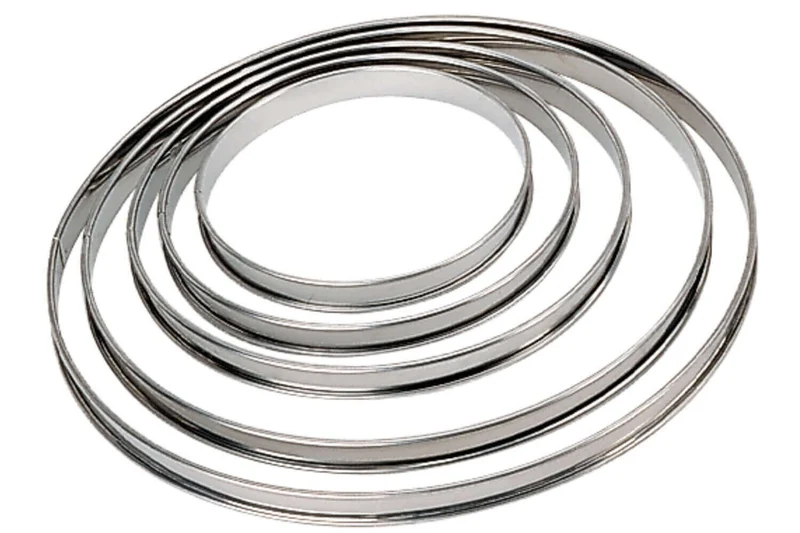 Cercle à tarte rond inox De Buyer bord roulé 20cm