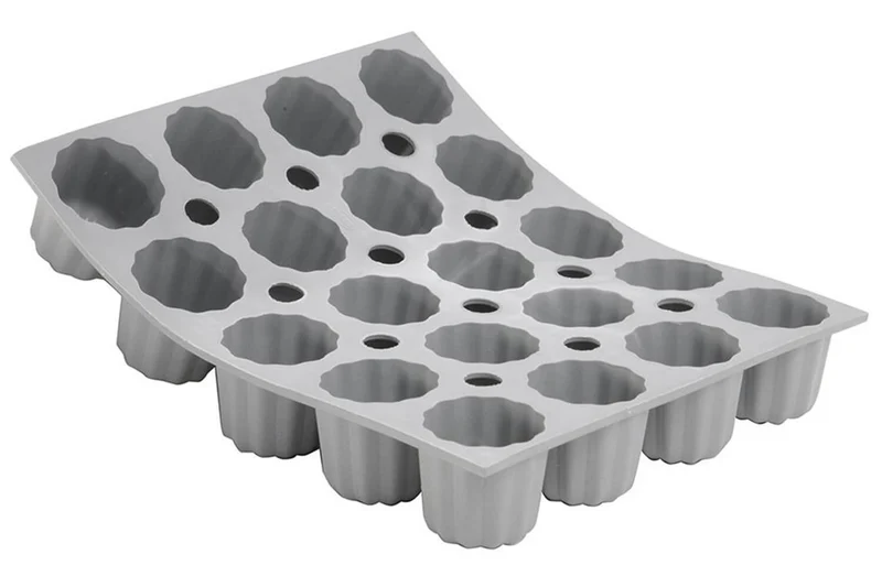 Moule à mini cannelés bordelais en silicone De Buyer Elastomoule 20 ou 28 alvéoles