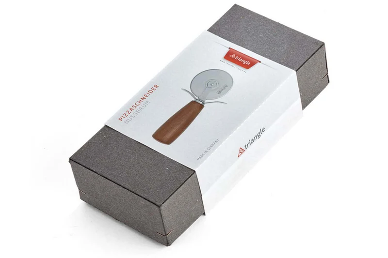 Roulette à pizza Triangle manche bois + coffret