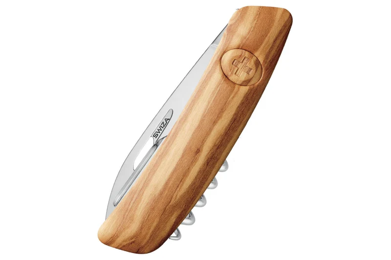 Couteau multifonction SWIZA D03 bois olivier 11 fonctions 95mm
