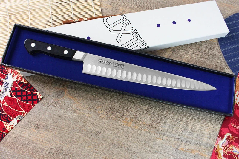 Couteau sujihiki japonais alvéolé Misono UX10 27cm