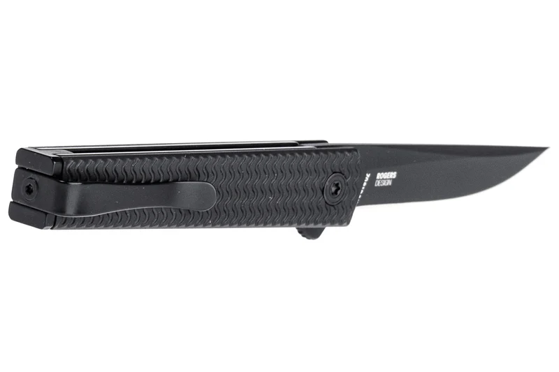 Couteau pliant CRKT CEO Microflipper 7081D2K.CR manche en aluminium noir 8cm + clip de poche