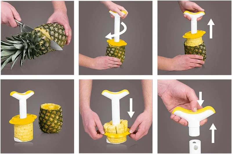Coupe-ananas Vacu Vin 4863260 en polymère blanc
