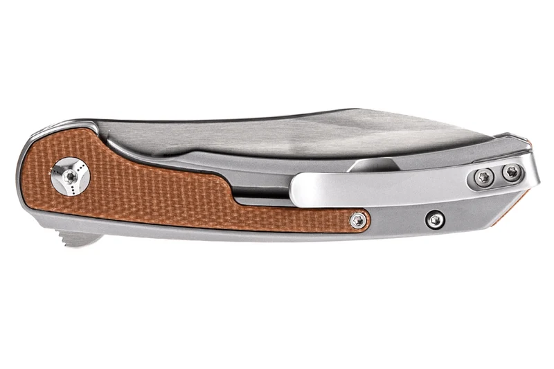 Couteau pliant CRKT Padawan 6070.CR manche acier inox et micarta marron 10,5cm + clip de poche