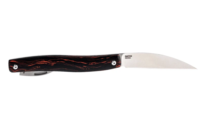 Couteau pliant CRKT Forebear 4810.CR double lame manche G10 rouge et noir 9cm