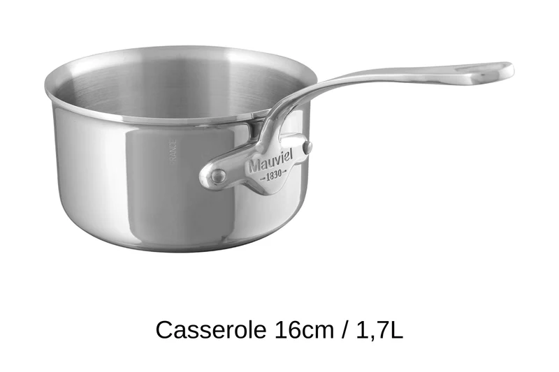 Set de 3 casseroles Mauviel M'Cook tout inox avec poignée fixe compatible induction