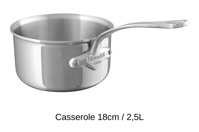 Set de 3 casseroles Mauviel M'Cook tout inox avec poignée fixe compatible induction