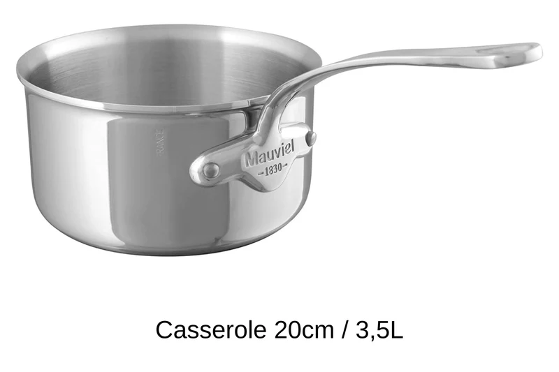 Set de 3 casseroles Mauviel M'Cook tout inox avec poignée fixe compatible induction