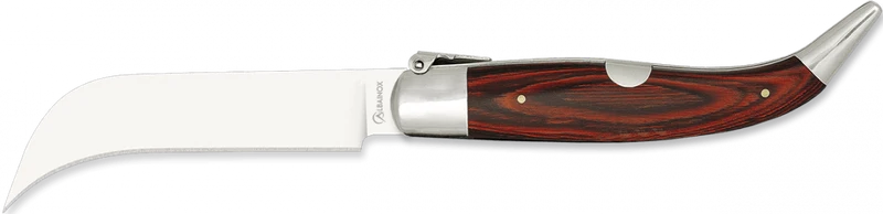 Couteau pliant serpette en bois rouge