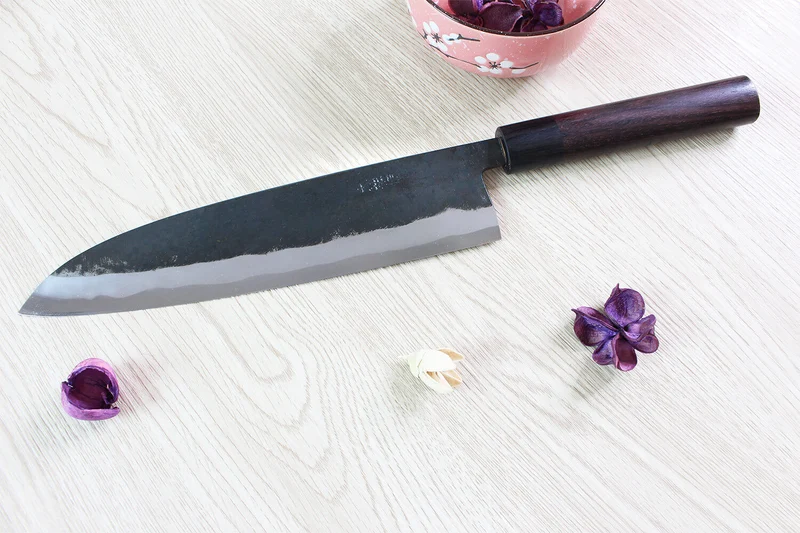 Couteau de chef japonais artisanal Nishida Shirogami 24cm