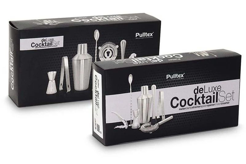 Kit cocktail Deluxe 7 pièces acier inoxydable Pulltex + recettes