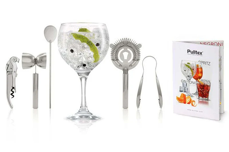 Kit cocktail 5 pièces Pulltex acier inoxydable + recettes