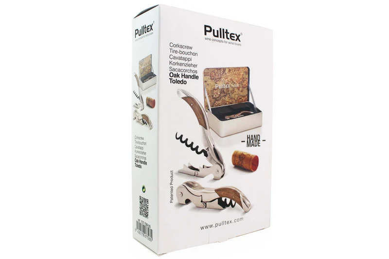 Coffret tire bouchon Pulltex + étui + boite de rangement Toledo bois de chêne
