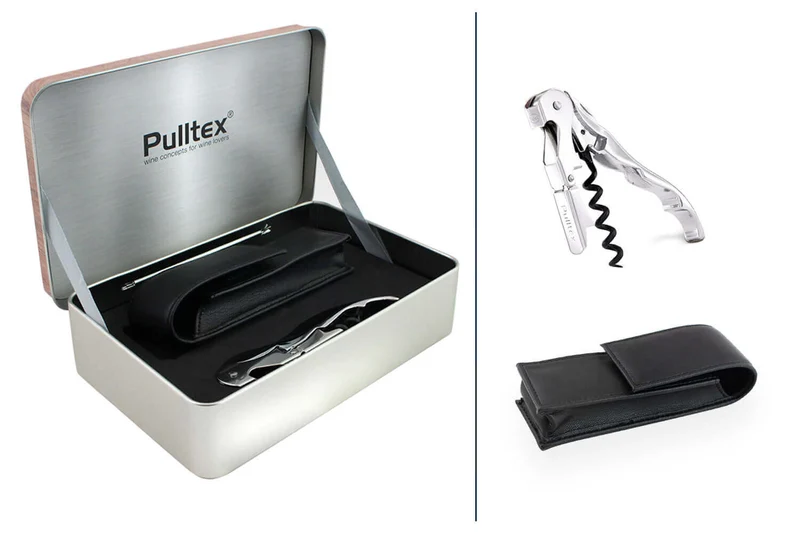 Coffret tire bouchon Pulltex + étui + boite de rangement Chrome