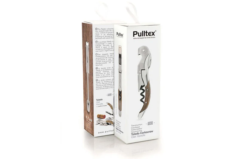 Tire bouchon sommelier Pulltex Pulltap's Toledo bois + étui cuir offert