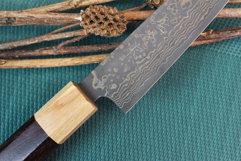 Couteau universel japonais artisanal Takeshi Saji VG10 Gold 13,5cm