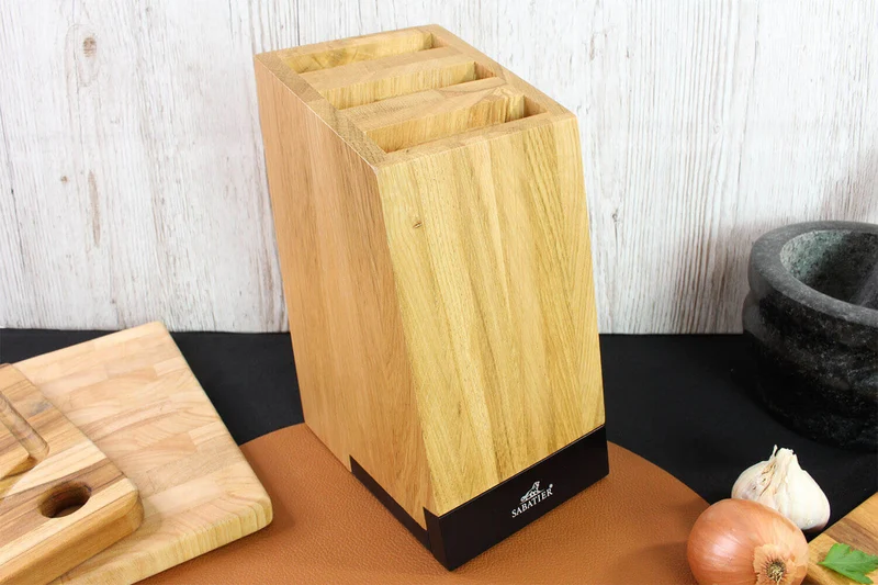 Bloc en chêne 5 couteaux cuisine Sabatier International avec support tablette intégré