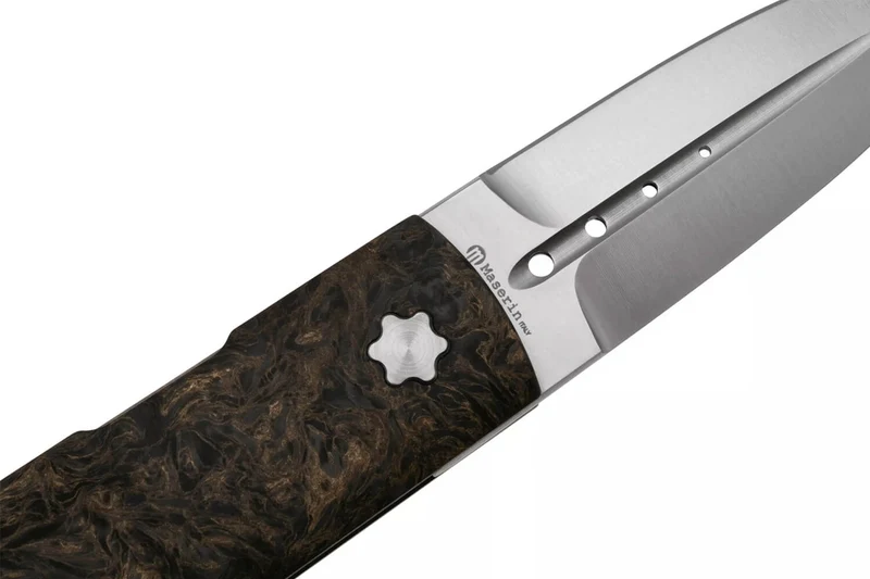 Couteau pliant Maserin DAGA 372.G manche en fibre de carbone et titanium doré 9,5cm