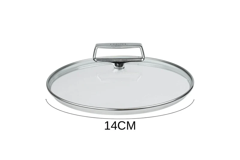 Couvercle en verre bombé Cristel Castel'Pro anse fixe en inox
