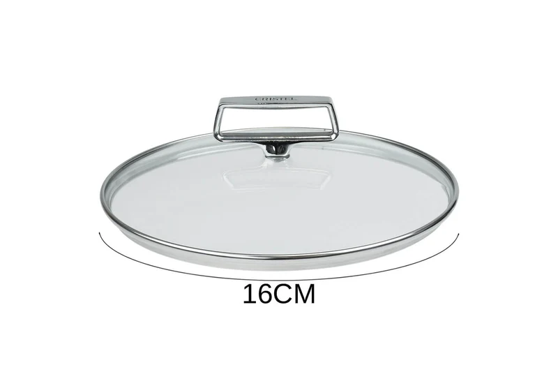 Couvercle en verre bombé Cristel Castel'Pro anse fixe en inox