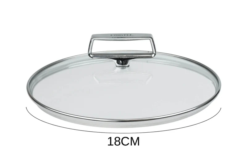 Couvercle en verre bombé Cristel Castel'Pro anse fixe en inox