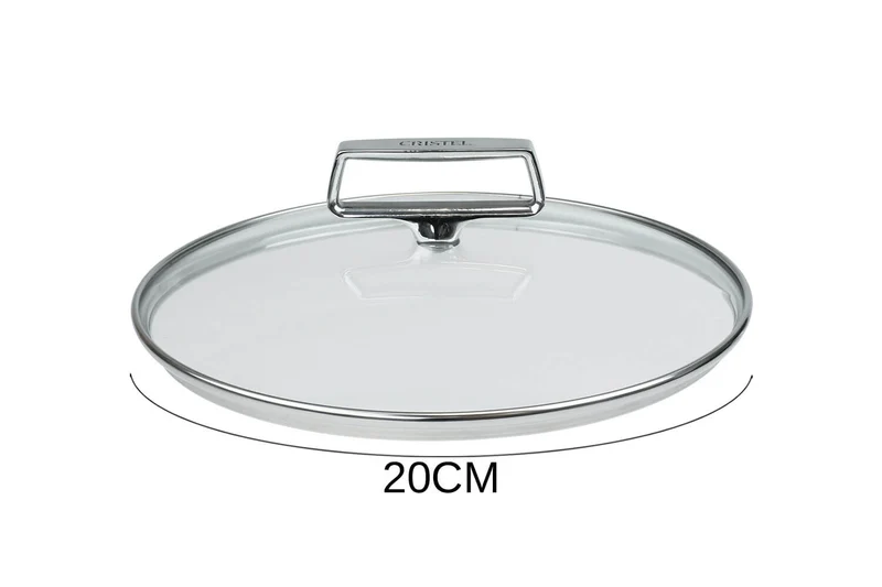 Couvercle en verre bombé Cristel Castel'Pro anse fixe en inox