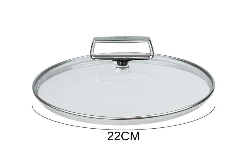 Couvercle en verre bombé Cristel Castel'Pro anse fixe en inox