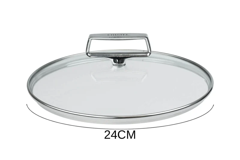 Couvercle en verre bombé Cristel Castel'Pro anse fixe en inox