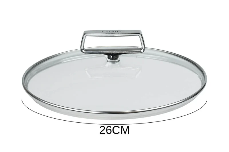 Couvercle en verre bombé Cristel Castel'Pro anse fixe en inox