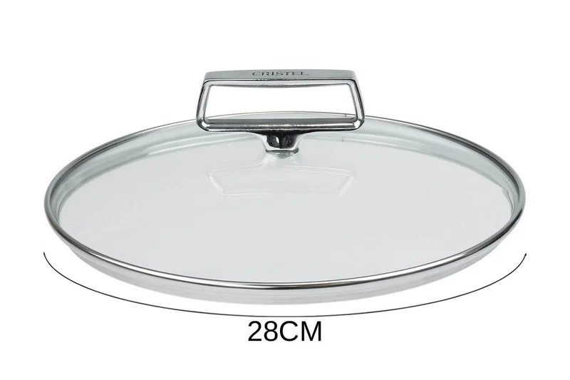 Couvercle en verre bombé Cristel Castel'Pro anse fixe en inox