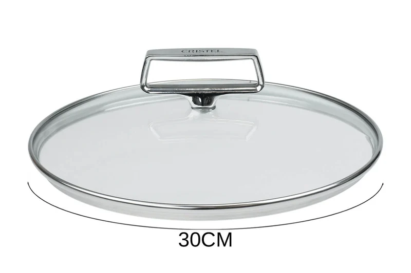 Couvercle en verre bombé Cristel Castel'Pro anse fixe en inox