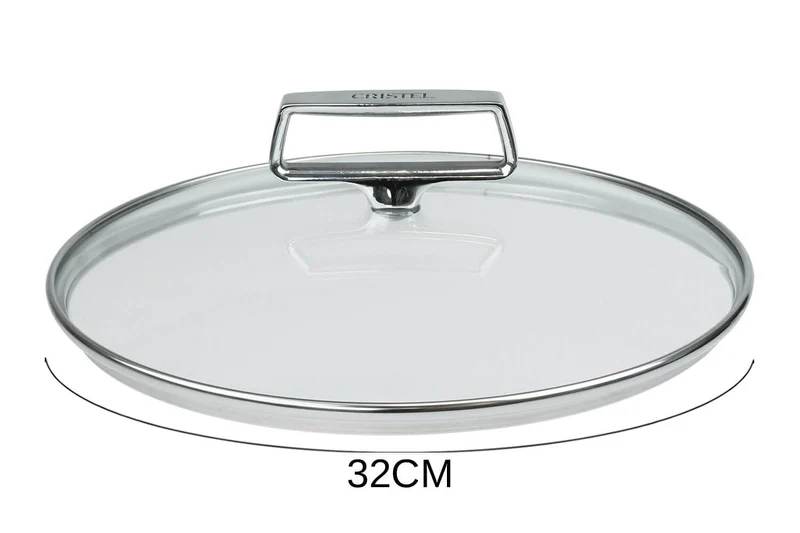 Couvercle en verre bombé Cristel Castel'Pro anse fixe en inox