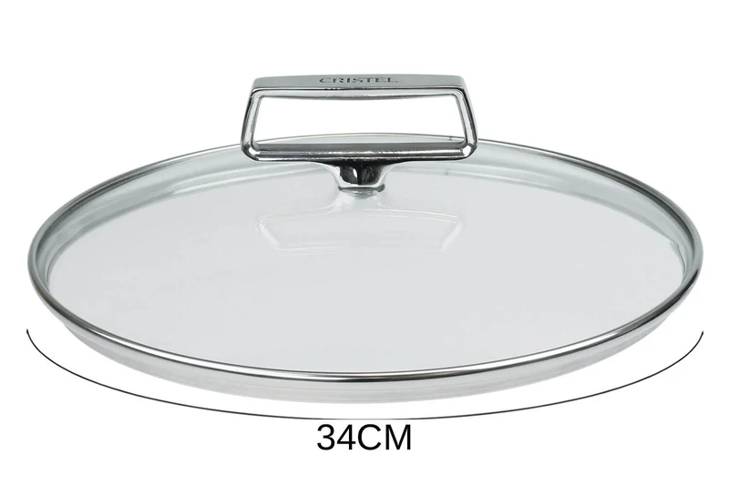 Couvercle en verre bombé Cristel Castel'Pro anse fixe en inox