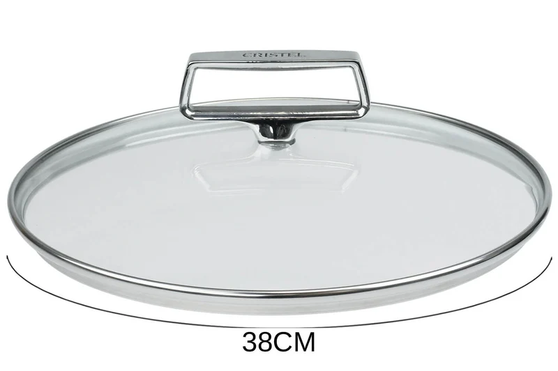 Couvercle en verre bombé Cristel Castel'Pro anse fixe en inox